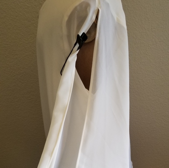 NWT JENNIFER LOPEZ Cream Sheer Long Sleeve Top - Picture 8 of 10